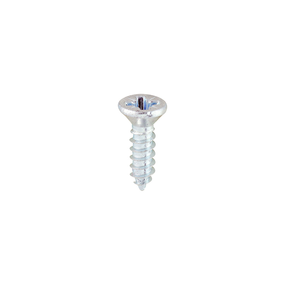 This is an image showing TIMCO Metal Tapping Screws - PZ - Countersunk - Self-Tapping - Zinc - 8 x 1/2 - 200 Pieces Box available from T.H Wiggans Ironmongery in Kendal, quick delivery at discounted prices.