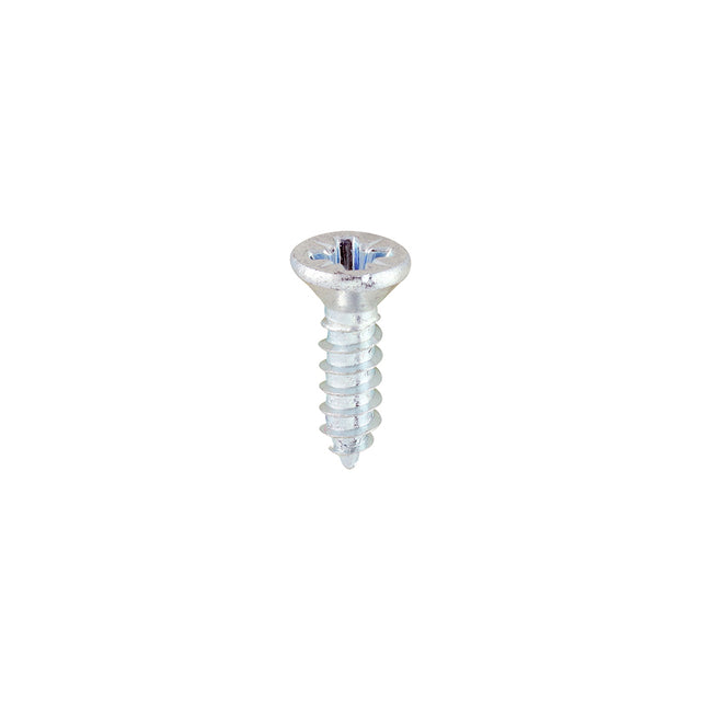 This is an image showing TIMCO Metal Tapping Screws - PZ - Countersunk - Self-Tapping - Zinc - 8 x 1/2 - 200 Pieces Box available from T.H Wiggans Ironmongery in Kendal, quick delivery at discounted prices.