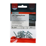 This is an image showing TIMCO Self-Tapping Screws - PZ - Pan - Zinc - 8 x 3/4 - 14 Pieces TIMpac available from T.H Wiggans Ironmongery in Kendal, quick delivery at discounted prices.