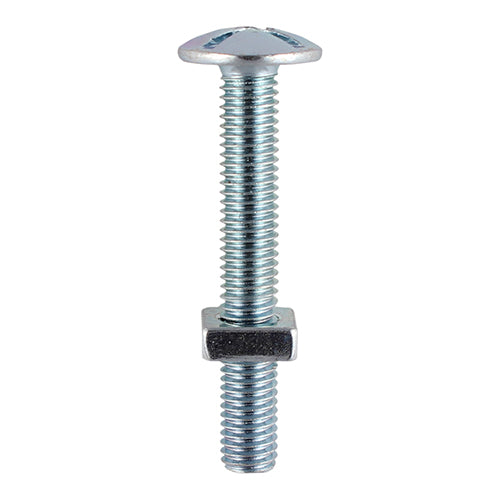 This is an image showing TIMCO Roofing Bolts with Square Nuts - Zinc - M5 x 30 - 200 Pieces Box available from T.H Wiggans Ironmongery in Kendal, quick delivery at discounted prices.