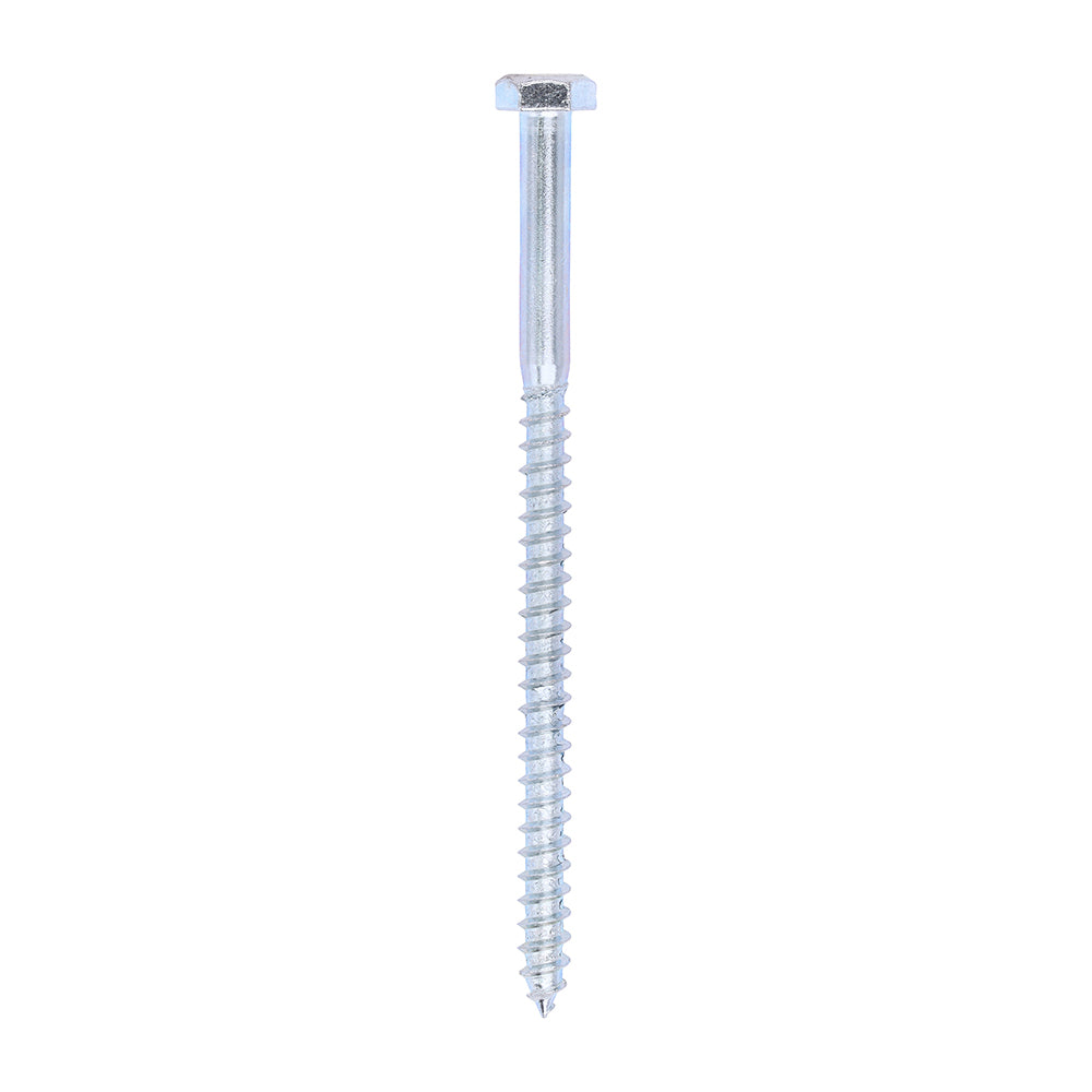 This is an image showing TIMCO Coach Screws - Hex - Zinc - 6.0 x 100 - 200 Pieces Box available from T.H Wiggans Ironmongery in Kendal, quick delivery at discounted prices.