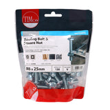 This is an image showing TIMCO Roofing Bolts & Square Nuts - Zinc - M6 x 25 - 130 Pieces TIMbag available from T.H Wiggans Ironmongery in Kendal, quick delivery at discounted prices.