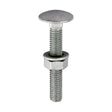 This is an image showing TIMCO Carriage Bolts Hex Nuts & Form A Washers - Dome - Exterior - Silver - M6 x 40 - 10 Pieces TIMbag available from T.H Wiggans Ironmongery in Kendal, quick delivery at discounted prices.