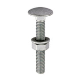 This is an image showing TIMCO Carriage Bolts Hex Nuts & Form A Washers - Dome - Exterior - Silver - M6 x 40 - 10 Pieces TIMbag available from T.H Wiggans Ironmongery in Kendal, quick delivery at discounted prices.