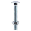 This is an image showing TIMCO Carriage Bolts & Hex Nuts - Zinc - M6 x 50 - 6 Pieces TIMpac available from T.H Wiggans Ironmongery in Kendal, quick delivery at discounted prices.