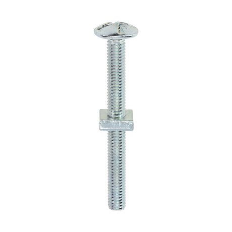 This is an image showing TIMCO Roofing Bolts with Square Nuts - Zinc - M6 x 60 - 100 Pieces Box available from T.H Wiggans Ironmongery in Kendal, quick delivery at discounted prices.