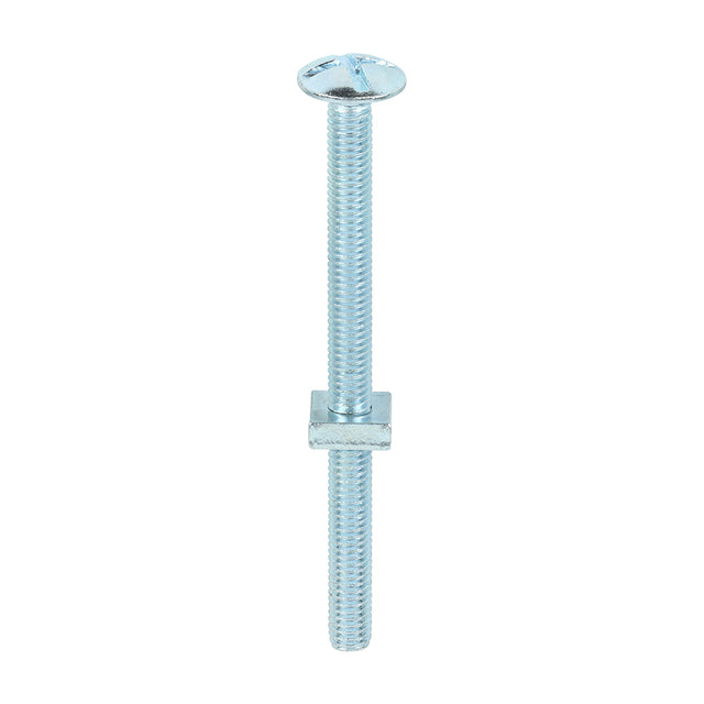 This is an image showing TIMCO Roofing Bolts with Square Nuts - Zinc - M6 x 80 - 100 Pieces Box available from T.H Wiggans Ironmongery in Kendal, quick delivery at discounted prices.