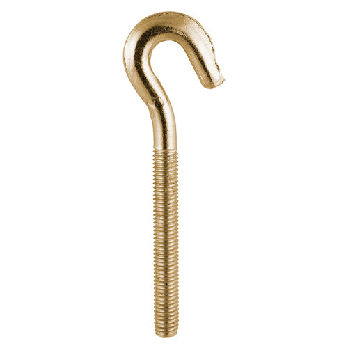 This is an image showing TIMCO Forged Hooks - Yellow - M6 - 50 Pieces Box available from T.H Wiggans Ironmongery in Kendal, quick delivery at discounted prices.