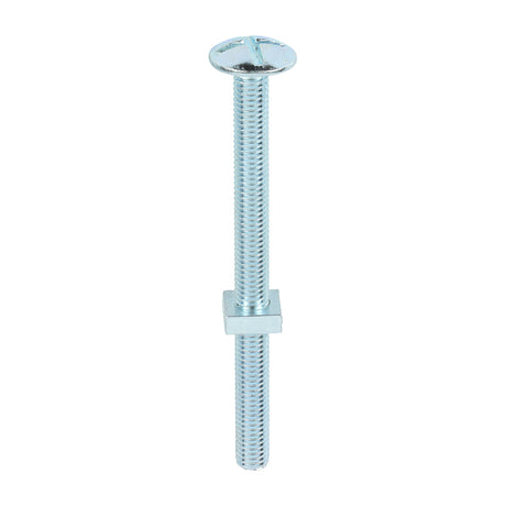 This is an image showing TIMCO Roofing Bolts with Square Nuts - Zinc - M8 x 100 - 50 Pieces Box available from T.H Wiggans Ironmongery in Kendal, quick delivery at discounted prices.