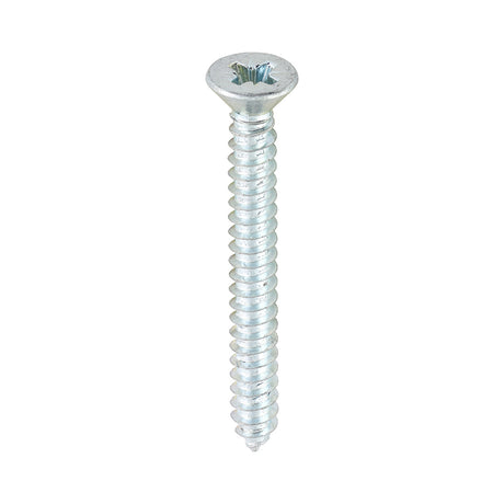 This is an image showing TIMCO Self-Tapping Screws - PZ - Countersunk - Zinc - 8 x 1 1/2 - 200 Pieces Box available from T.H Wiggans Ironmongery in Kendal, quick delivery at discounted prices.