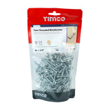 This is an image showing TIMCO Twin-Thread Woodscrews - PZ - Double Countersunk - Zinc - 8 x 1 1/4 - 390 Pieces TIMbag available from T.H Wiggans Ironmongery in Kendal, quick delivery at discounted prices.