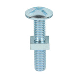 This is an image showing TIMCO Roofing Bolts with Square Nuts - Zinc - M8 x 40 - 100 Pieces Box available from T.H Wiggans Ironmongery in Kendal, quick delivery at discounted prices.