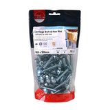 This is an image showing TIMCO Carriage Bolts & Hex Nuts - Zinc - M8 x 50 - 55 Pieces TIMbag available from T.H Wiggans Ironmongery in Kendal, quick delivery at discounted prices.