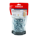 This is an image showing TIMCO Carriage Bolts & Hex Nuts - Zinc - M8 x 75 - 40 Pieces TIMbag available from T.H Wiggans Ironmongery in Kendal, quick delivery at discounted prices.