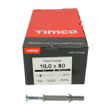 This is an image showing TIMCO Nylon Frame Fixing - PZ - Zinc - 10.0 x 80 - 100 Pieces Box available from T.H Wiggans Ironmongery in Kendal, quick delivery at discounted prices.