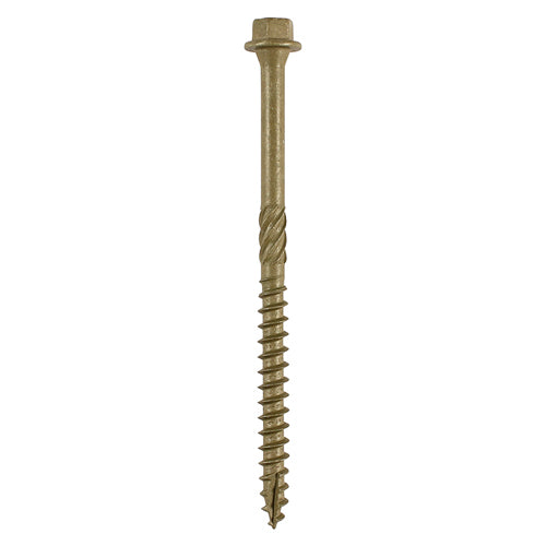 This is an image showing TIMCO Timber Screws - Hex Head - Exterior - Green - 6.7 x 100 - 50 Pieces TIMbag available from T.H Wiggans Ironmongery in Kendal, quick delivery at discounted prices.