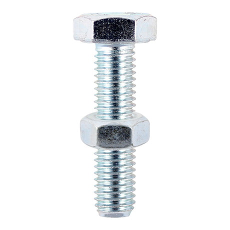 This is an image showing TIMCO Set Screws & Hex Nuts - Grade 8.8 - Zinc - M10 x 100 - 16 Pieces TIMbag available from T.H Wiggans Ironmongery in Kendal, quick delivery at discounted prices.