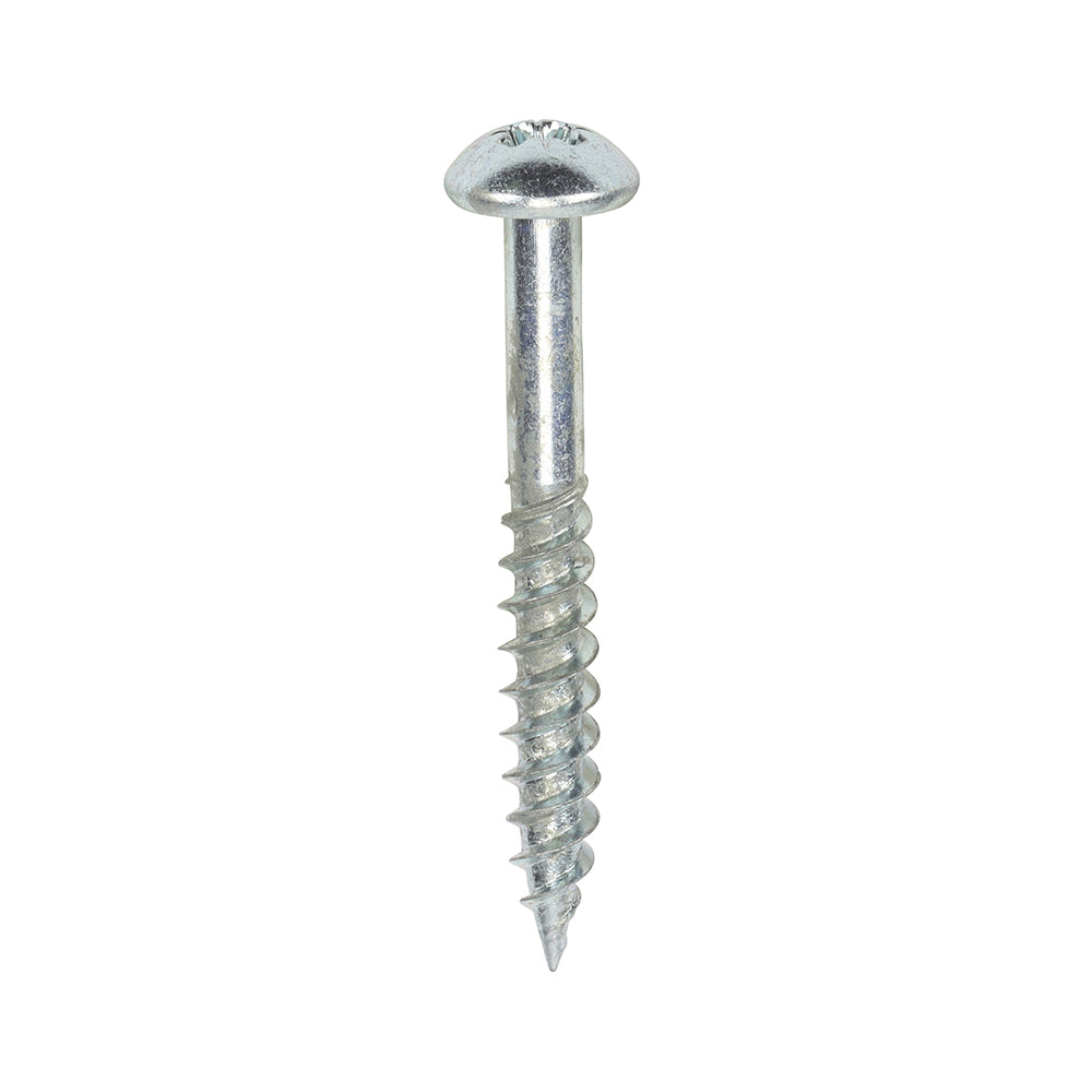 This is an image showing TIMCO Twin-Threaded Woodscrews - PZ - Round - Zinc - 10 x 1 1/2 - 200 Pieces Box available from T.H Wiggans Ironmongery in Kendal, quick delivery at discounted prices.