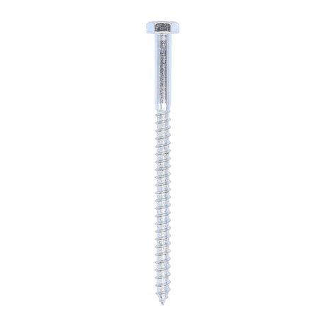 This is an image showing TIMCO Coach Screws - Hex - Zinc - 10.0 x 160 - 25 Pieces Box available from T.H Wiggans Ironmongery in Kendal, quick delivery at discounted prices.