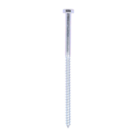 This is an image showing TIMCO Coach Screws - Hex - Zinc - 10.0 x 200 - 20 Pieces Box available from T.H Wiggans Ironmongery in Kendal, quick delivery at discounted prices.