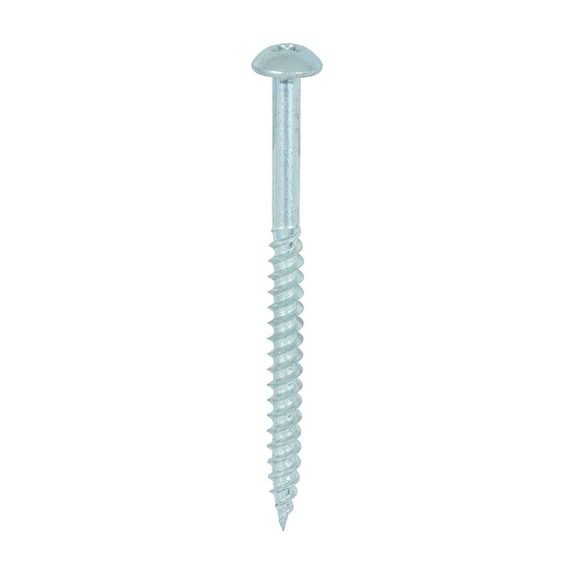 This is an image showing TIMCO Twin-Threaded Woodscrews - PZ - Round - Zinc - 10 x 2 1/2 - 200 Pieces Box available from T.H Wiggans Ironmongery in Kendal, quick delivery at discounted prices.