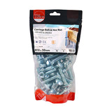 This is an image showing TIMCO Carriage Bolts & Hex Nuts - Zinc - M10 x 50 - 45 Pieces TIMbag available from T.H Wiggans Ironmongery in Kendal, quick delivery at discounted prices.