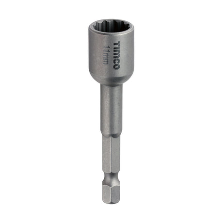 This is an image showing TIMCO Magnetic Socket Driver Bit - Bi-Hex - 11 x 65 - 1 Each Blister Pack available from T.H Wiggans Ironmongery in Kendal, quick delivery at discounted prices.