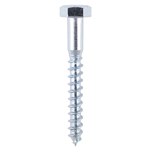 This is an image showing TIMCO Coach Screws - Hex - Zinc - 12.0 x 100 - 20 Pieces TIMbag available from T.H Wiggans Ironmongery in Kendal, quick delivery at discounted prices.