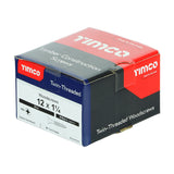 This is an image showing TIMCO Twin-Threaded Woodscrews - PZ - Double Countersunk - Zinc - 12 x 1 1/4 - 200 Pieces Box available from T.H Wiggans Ironmongery in Kendal, quick delivery at discounted prices.