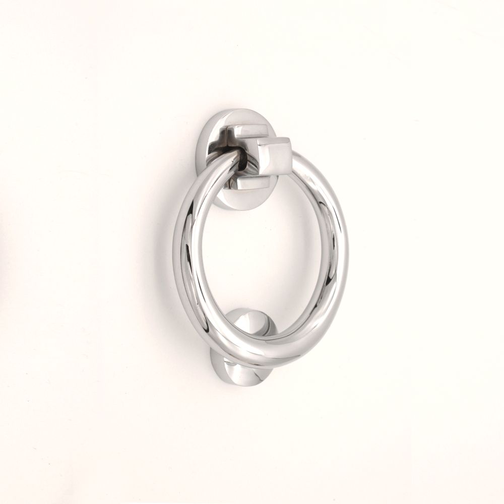 This is an image of Spira Brass - Ring Door Knocker 110mm Polished Chrome available to order from T.H Wiggans Architectural Ironmongery in Kendal, quick delivery and discounted prices.
