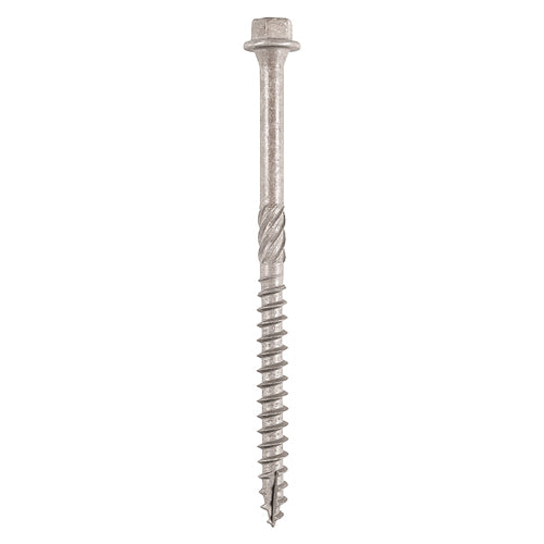 This is an image showing TIMCO Timber Screws - Hex - Stainless Steel - 6.7 x 150 - 4 Pieces TIMpac available from T.H Wiggans Ironmongery in Kendal, quick delivery at discounted prices.