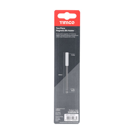 This is an image showing TIMCO Two Piece Magnetic Adaptor - Circlip - 1/4 x 150 - 1 Each Blister Pack available from T.H Wiggans Ironmongery in Kendal, quick delivery at discounted prices.