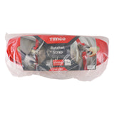 This is an image showing TIMCO Ratchet Strap - J Hook - Heavy Duty - 15m x 50mm - 1 Each Bag available from T.H Wiggans Ironmongery in Kendal, quick delivery at discounted prices.