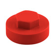 This is an image showing TIMCO Hex Head Cover Caps - Poppy Red - 16mm - 1000 Pieces Bag available from T.H Wiggans Ironmongery in Kendal, quick delivery at discounted prices.