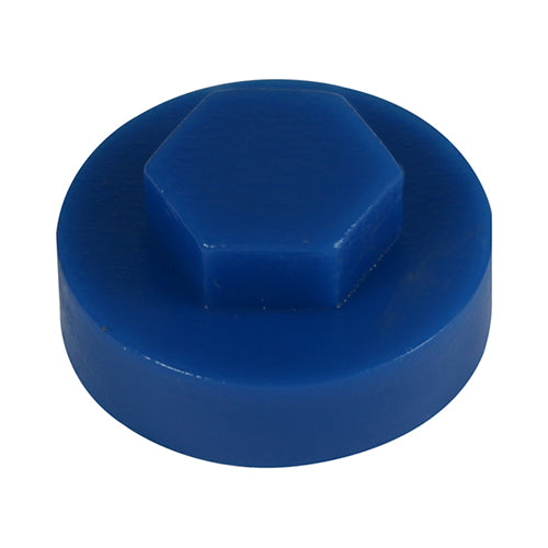 This is an image showing TIMCO Hex Head Cover Caps - Gentian Blue - 16mm - 1000 Pieces Bag available from T.H Wiggans Ironmongery in Kendal, quick delivery at discounted prices.
