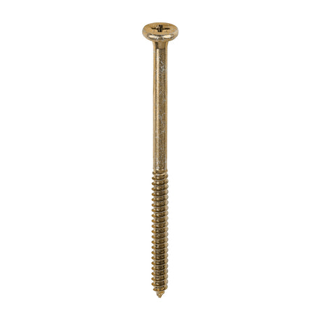 This is an image showing TIMCO Element Screws - Shallow Pan Countersunk - PH - Self-Tapping Thread - AB Point - Yellow - 4.8 x 80 - 200 Pieces Box available from T.H Wiggans Ironmongery in Kendal, quick delivery at discounted prices.