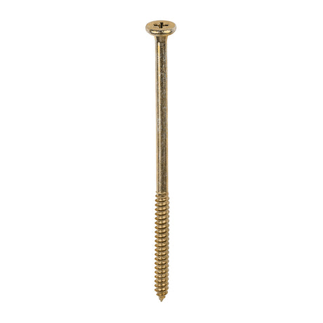 This is an image showing TIMCO Element Screws - Shallow Pan Countersunk - PH - Self-Tapping Thread - AB Point - Yellow - 4.8 x 95 - 200 Pieces Box available from T.H Wiggans Ironmongery in Kendal, quick delivery at discounted prices.