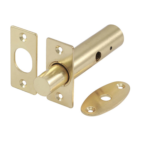 This is an image showing TIMCO Door Rack Bolts - Electro Brass - 60mm - 2 Pieces Bag available from T.H Wiggans Ironmongery in Kendal, quick delivery at discounted prices.