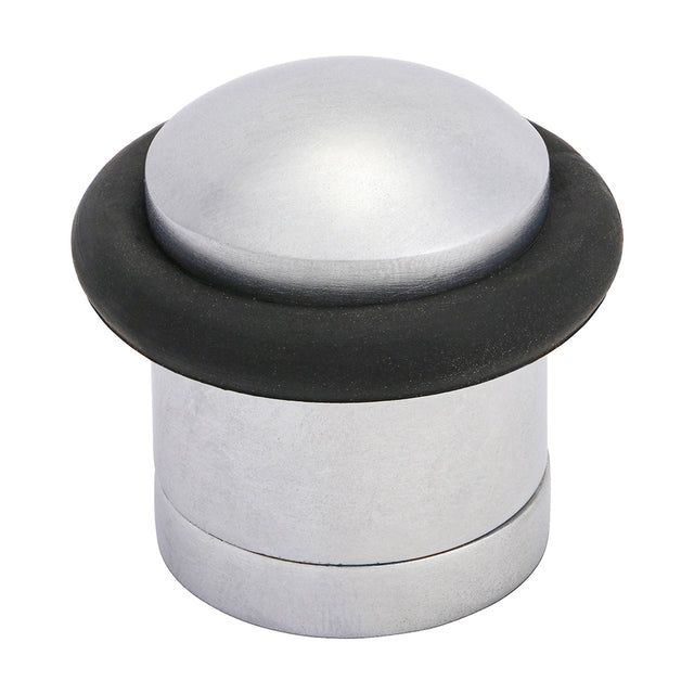 This is an image showing TIMCO Cylinder Door Stop - Satin Chrome - 41mm - 1 Each TIMpac available from T.H Wiggans Ironmongery in Kendal, quick delivery at discounted prices.