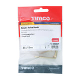 This is an image showing TIMCO Single Robe Hook - Polished Brass - 44 x 18mm - 1 Each TIMpac available from T.H Wiggans Ironmongery in Kendal, quick delivery at discounted prices.