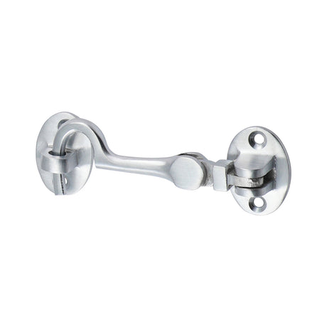 This is an image showing TIMCO Cabin Hook - Satin Chrome - 75mm - 1 Each Bag available from T.H Wiggans Ironmongery in Kendal, quick delivery at discounted prices.