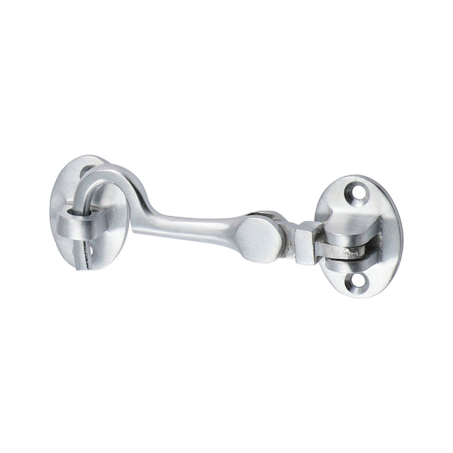 This is an image showing TIMCO Cabin Hook - Satin Chrome - 75mm - 1 Each Bag available from T.H Wiggans Ironmongery in Kendal, quick delivery at discounted prices.