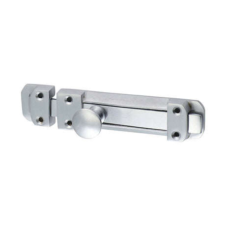 This is an image showing TIMCO Contract Flat Section Bolt - Satin Chrome - 135 x 30mm - 1 Each Bag available from T.H Wiggans Ironmongery in Kendal, quick delivery at discounted prices.