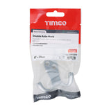 This is an image showing TIMCO Double Robe Hook - Satin Chrome - 47 x 24mm - 1 Each TIMpac available from T.H Wiggans Ironmongery in Kendal, quick delivery at discounted prices.