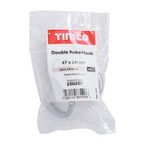 This is an image showing TIMCO Double Robe Hook - Satin Chrome - 47 x 24mm - 1 Each Bag available from T.H Wiggans Ironmongery in Kendal, quick delivery at discounted prices.