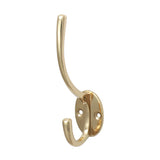 This is an image showing TIMCO Hat & Coat Hook - Polished Brass - 125 x 32mm - 1 Each TIMpac available from T.H Wiggans Ironmongery in Kendal, quick delivery at discounted prices.