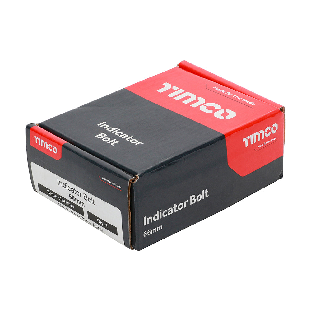 This is an image showing TIMCO Indicator Bolt - Satin Chrome - 66mm - 1 Each Box available from T.H Wiggans Ironmongery in Kendal, quick delivery at discounted prices.