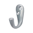 This is an image showing TIMCO Single Robe Hook - Satin Chrome - 44 x 18mm - 1 Each TIMpac available from T.H Wiggans Ironmongery in Kendal, quick delivery at discounted prices.