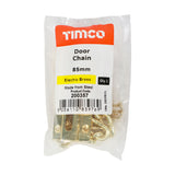 This is an image showing TIMCO Door Chain - Electro Brass - 85mm - 1 Each Bag available from T.H Wiggans Ironmongery in Kendal, quick delivery at discounted prices.