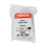 This is an image showing TIMCO Door Rack Bolts - White - 60mm - 2 Pieces Bag available from T.H Wiggans Ironmongery in Kendal, quick delivery at discounted prices.